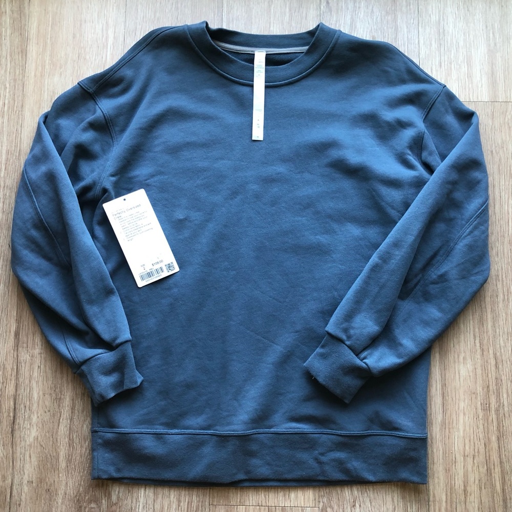 Lululemon Perfectly Oversized Crew Iron Blue Sz 2
